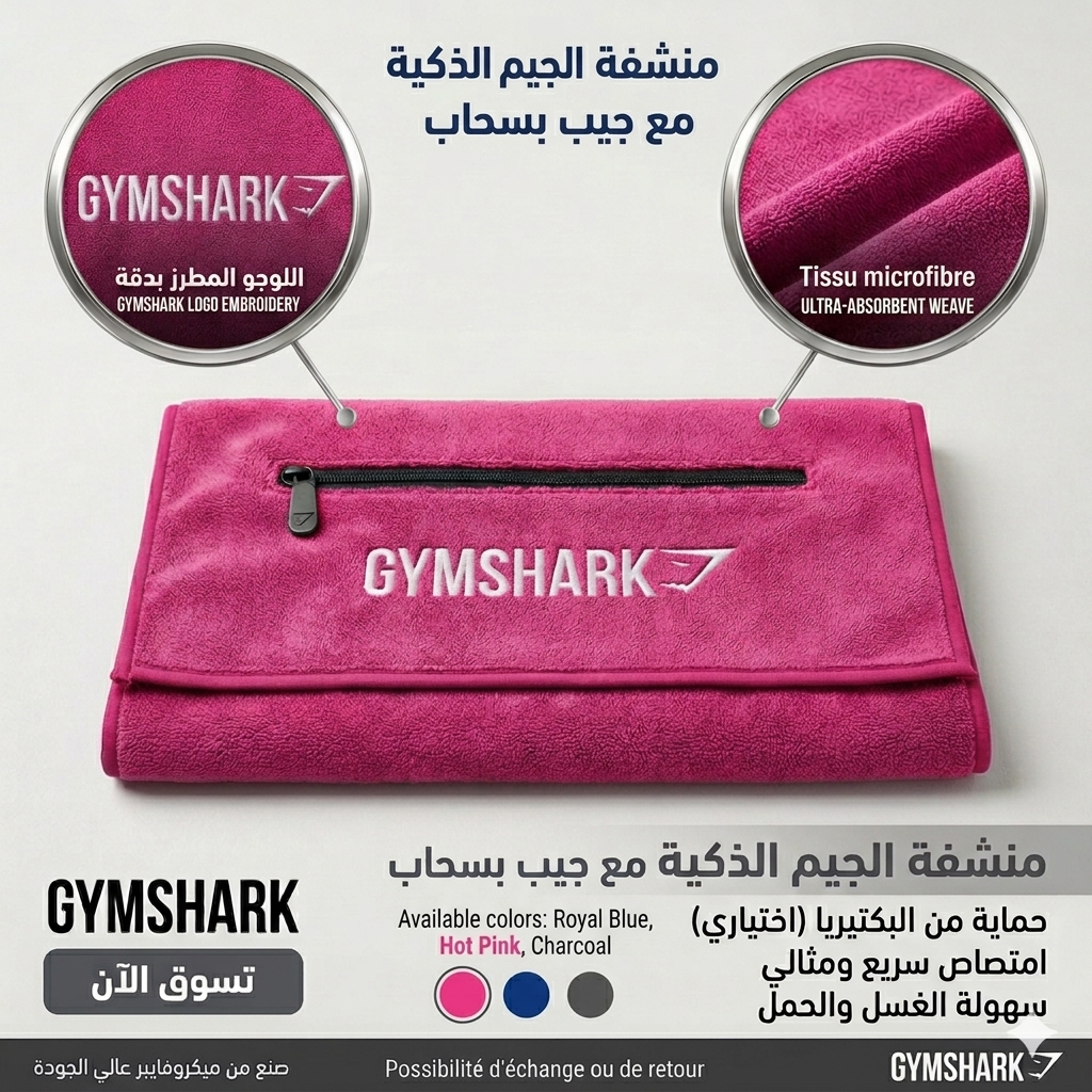Serviette de sport gym shark