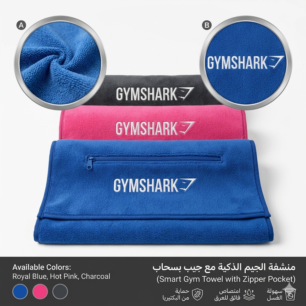 Serviette de sport gym shark